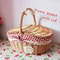 Simple Wicker Picnic And Storage Basket With Lid Cute Handwoven Carry Basket For Home Food And Fru 1