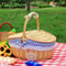 Simple Wicker Picnic And Storage Basket With Lid Cute Handwoven Carry Basket For Home Food And Fru 2