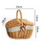 Simple Wicker Picnic And Storage Basket With Lid Cute Handwoven Carry Basket For Home Food And Fru 4
