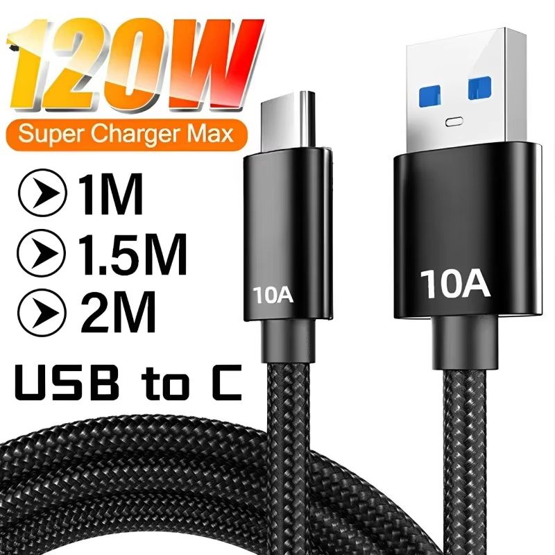 120W TypeC Fast Charging Cable  10A HighSpeed USB Data Cord For Samsung Huawei OnePlus  More 0