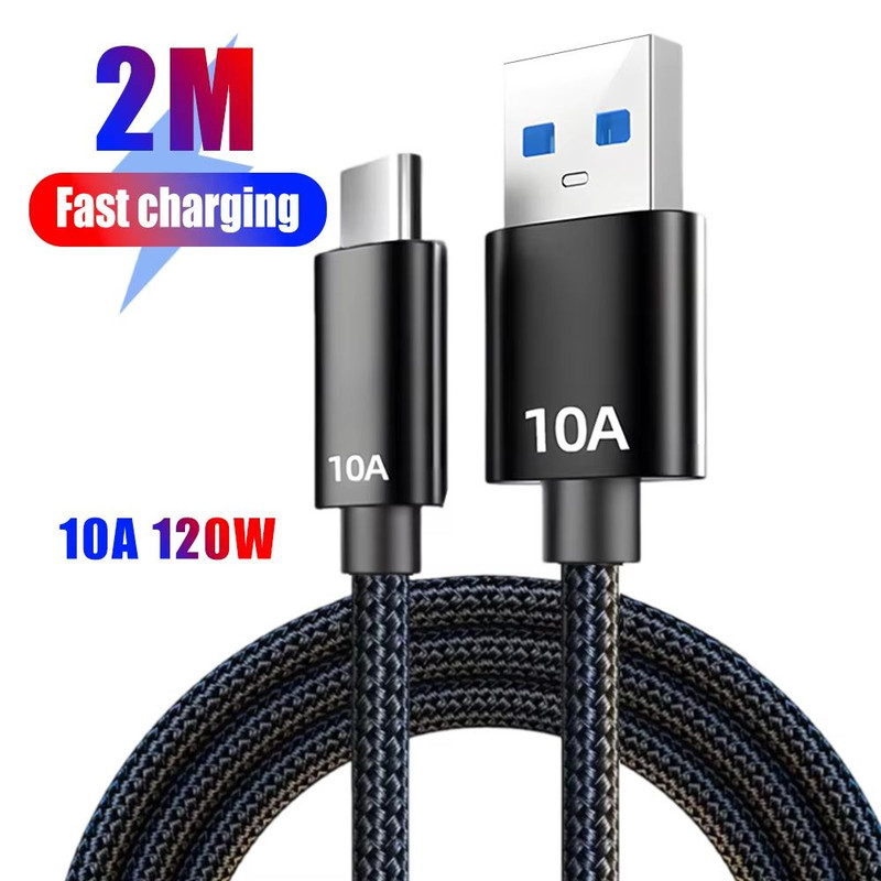 120W TypeC Fast Charging Cable  10A HighSpeed USB Data Cord For Samsung Huawei OnePlus  More 6