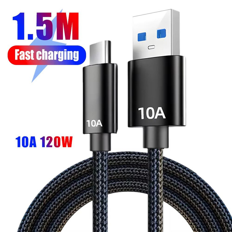 120W TypeC Fast Charging Cable  10A HighSpeed USB Data Cord For Samsung Huawei OnePlus  More 8