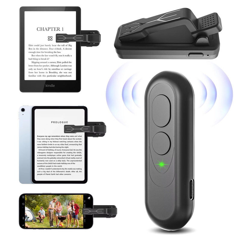 RF Remote Control Page Turner And Camera Shutter For IPhone IPad Android Kindle Kobo EReaders 1