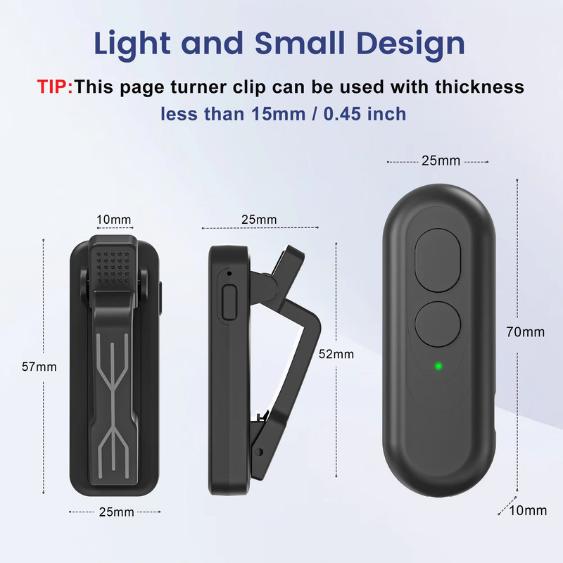 RF Remote Control Page Turner And Camera Shutter For IPhone IPad Android Kindle Kobo EReaders 5