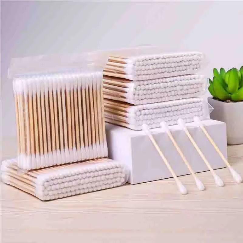 Wholesale Wooden Cotton Swabs DoubleTipped Hypoallergenic Cotton Buds 0