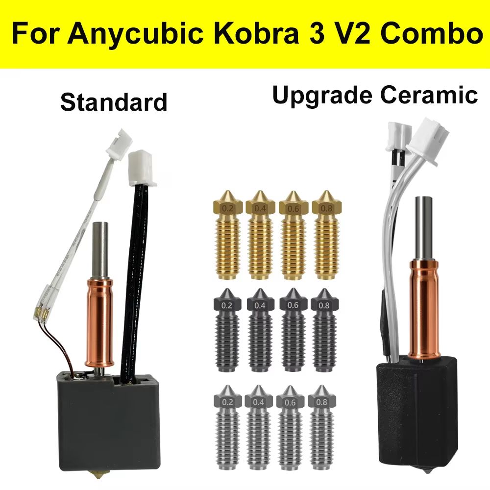 Anycubic Kobra 3 V2 Ceramic Hotend Upgrade  Standard Nozzle Print Head Accessory 0