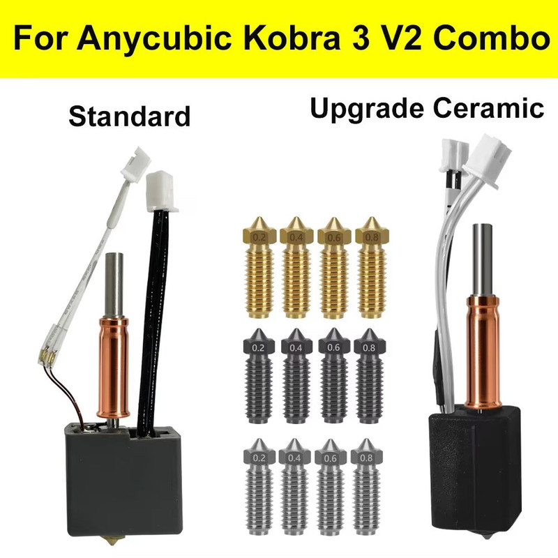Anycubic Kobra 3 V2 Ceramic Hotend Upgrade  Standard Nozzle Print Head Accessory 0
