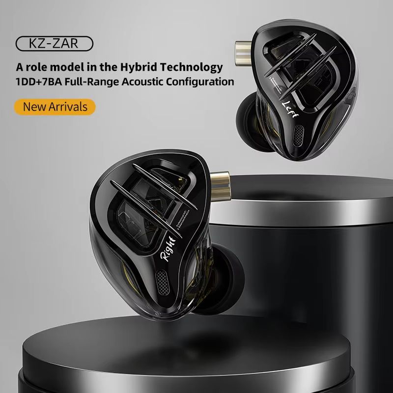 KZ ZAR Hybrid Driver Inear Monitor 1DD 7BA HiFi Wired Headphones 1