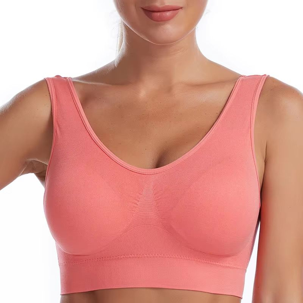 ComfortEase Plus Size Seamless Wireless Bra  Thin Adjustable And ZeroBondage Support 2
