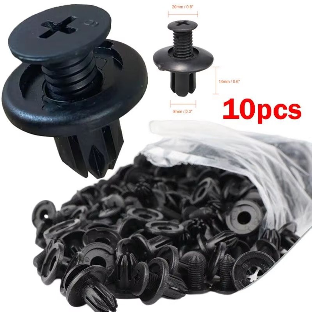 Universal 8mm Plastic Car Rivet Fasteners Durable Fender Bumper Clips For Toyota Kia Nissan And Y 7