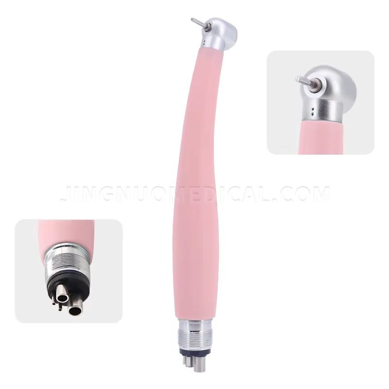Pink Precision Dental Handpiece HighSpeed Ceramic Bearing Tool With LED Light And Water Spray 9