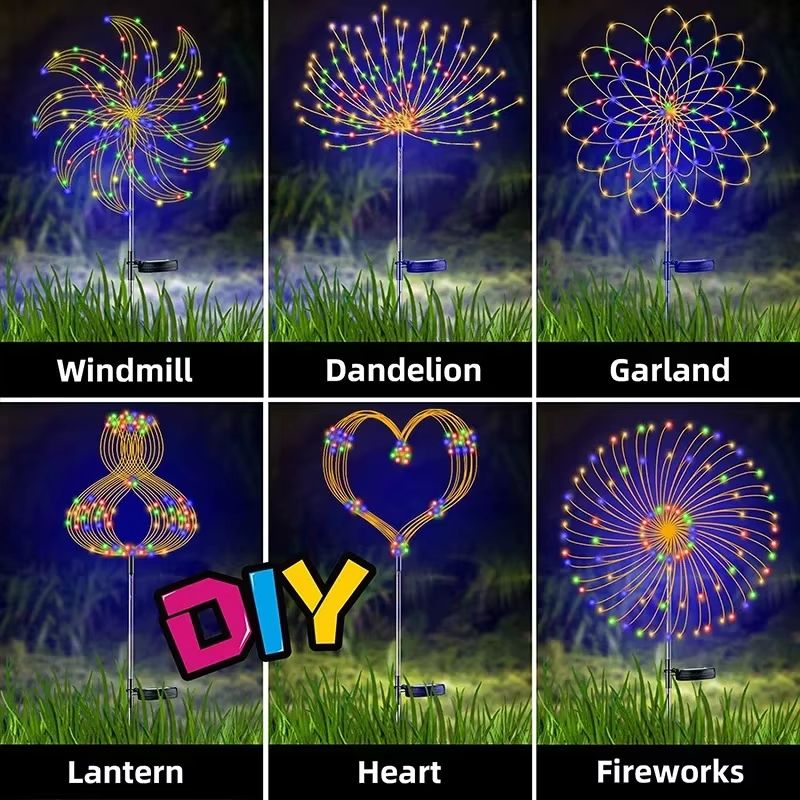 Solar Firework Fairy Lights Waterproof LED Garden Lights For Pathway Patio Yard Or Holiday Decorat 3