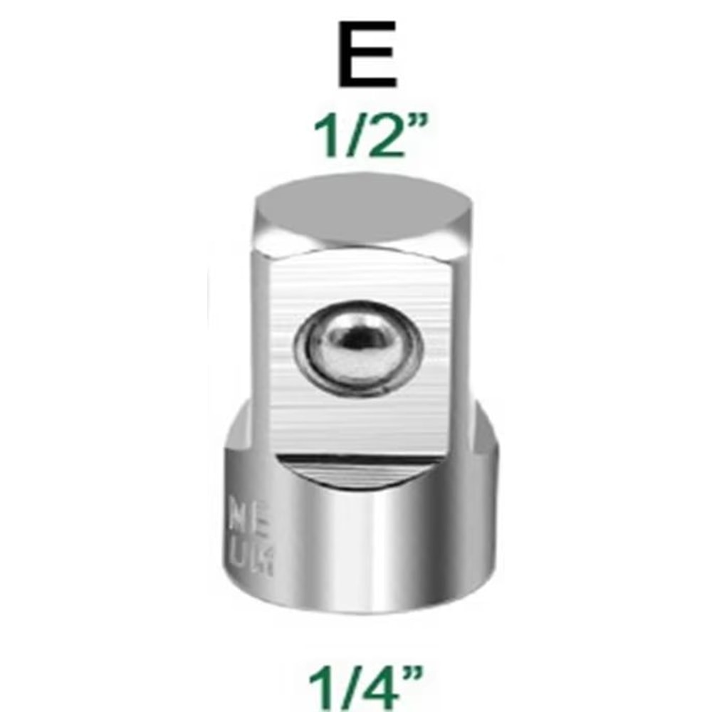 CRV Chrome Vanadium Steel Socket Adapter Set 12 To 38 To 14 Ratchet Wrench Converter 10