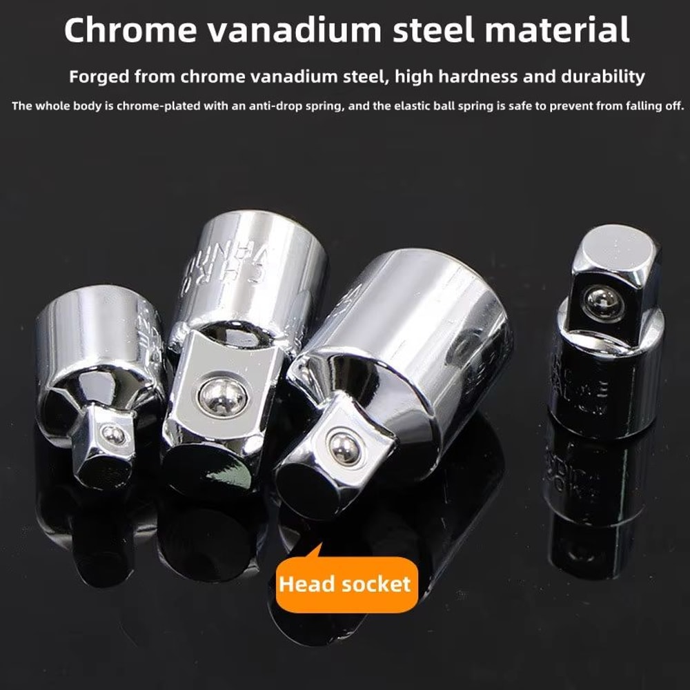 CRV Chrome Vanadium Steel Socket Adapter Set 12 To 38 To 14 Ratchet Wrench Converter 2