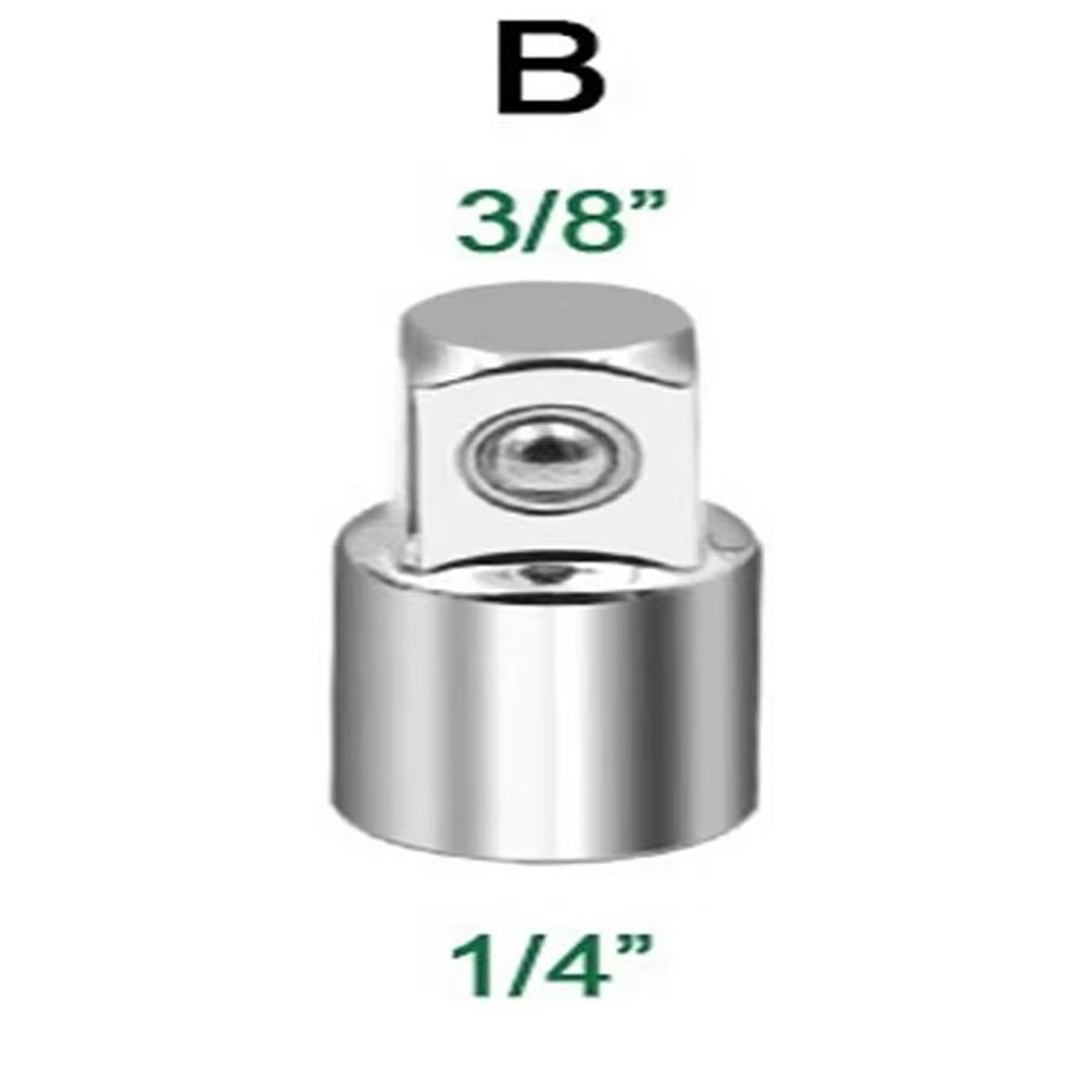 CRV Chrome Vanadium Steel Socket Adapter Set 12 To 38 To 14 Ratchet Wrench Converter 6