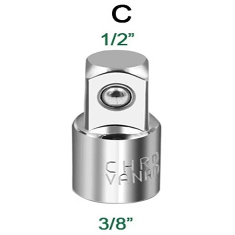 CRV Chrome Vanadium Steel Socket Adapter Set 12 To 38 To 14 Ratchet Wrench Converter 8