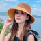 Summer Womens UV Protection Bucket Hat Foldable Wide Brim Sun Hat With Ponytail Hole For Outdoor A 2