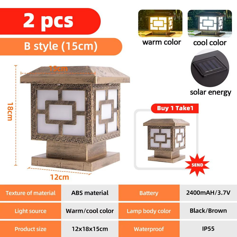 SolarGlow Outdoor Post Lights  Solar Powered Fence Cap Lights With Dual Color Modes  High Brightnes 9