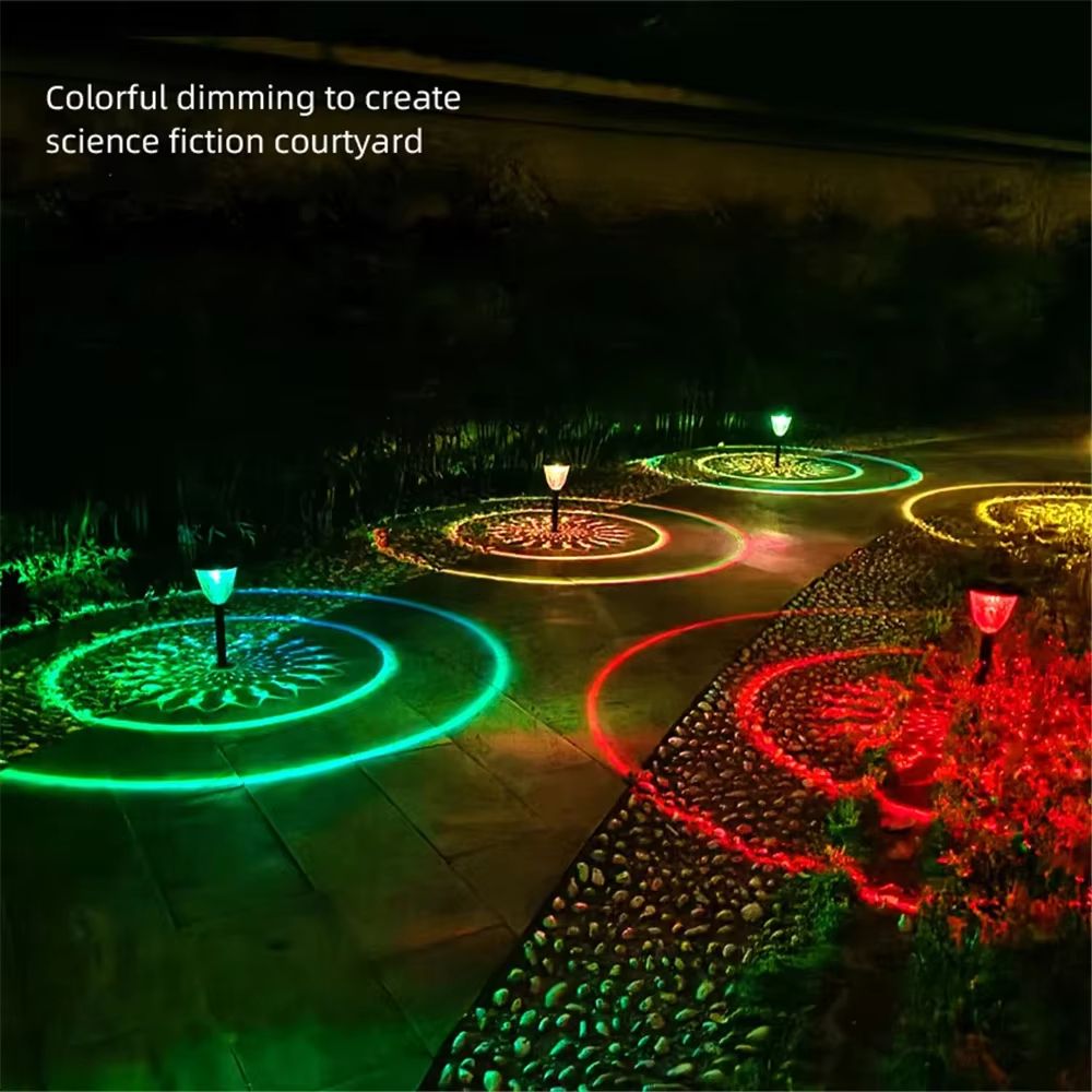 LumaPath Solar Pathway Lights  Waterproof Outdoor Garden Lamps With Circle Pattern Glow For Yard Wa 1