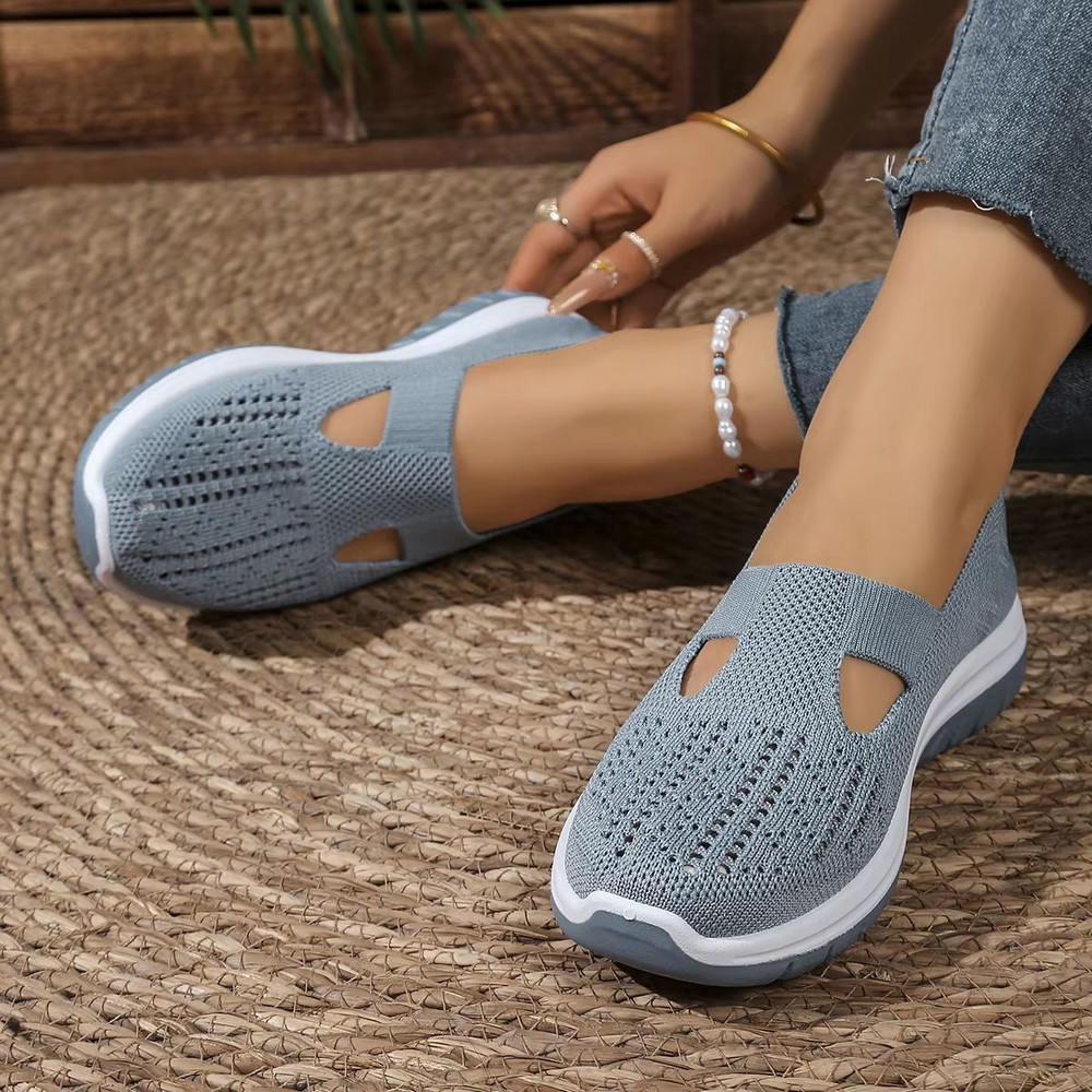 Womens Breathable FlyWeave Summer Sneakers Lightweight NonSlip Comfort Shoes For Everyday Wear 2
