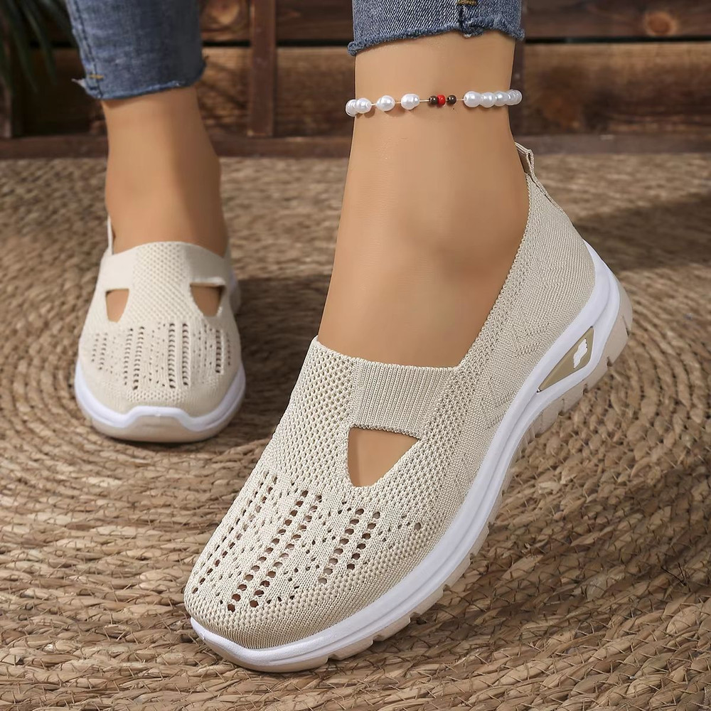 Womens Breathable FlyWeave Summer Sneakers Lightweight NonSlip Comfort Shoes For Everyday Wear 15