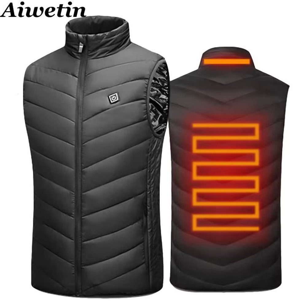 USB Infrared 17Zone Heated Vest  Mens Electric Winter Warming Jacket For Outdoor Sports  Hiking 1