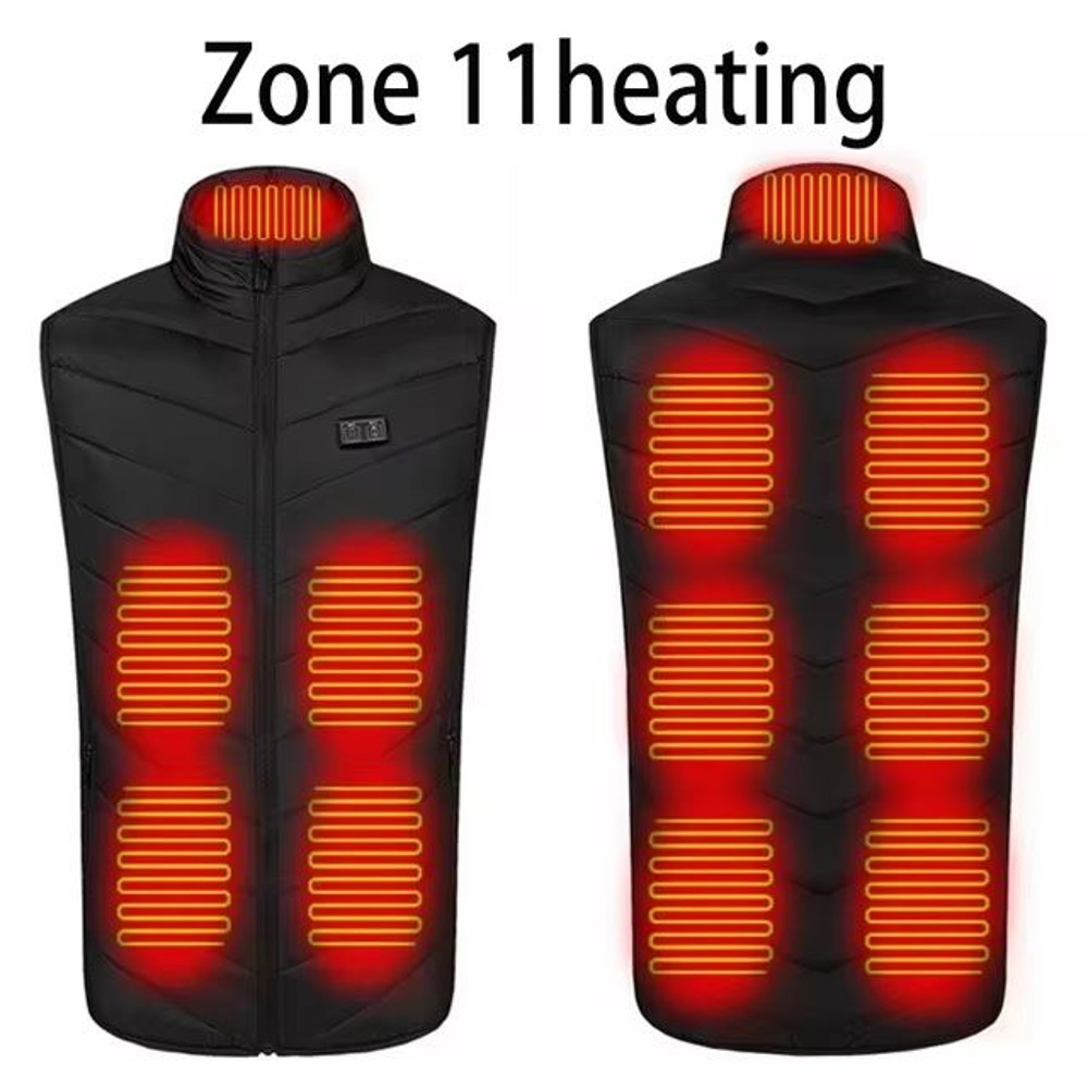 USB Infrared 17Zone Heated Vest  Mens Electric Winter Warming Jacket For Outdoor Sports  Hiking 8