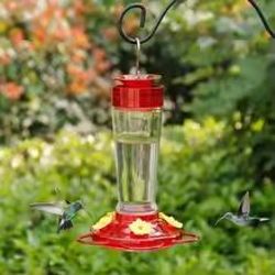 hummifeast hanging hummingbird feeder – 5-port nectar feeder with hook (13.5oz capacity)