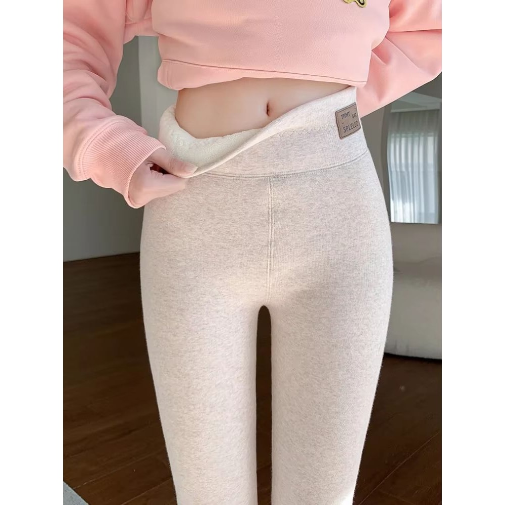 OatLuxe Thermal Lamb Wool Leggings HighWaist Velvet Warm Pants For Winter Comfort 3