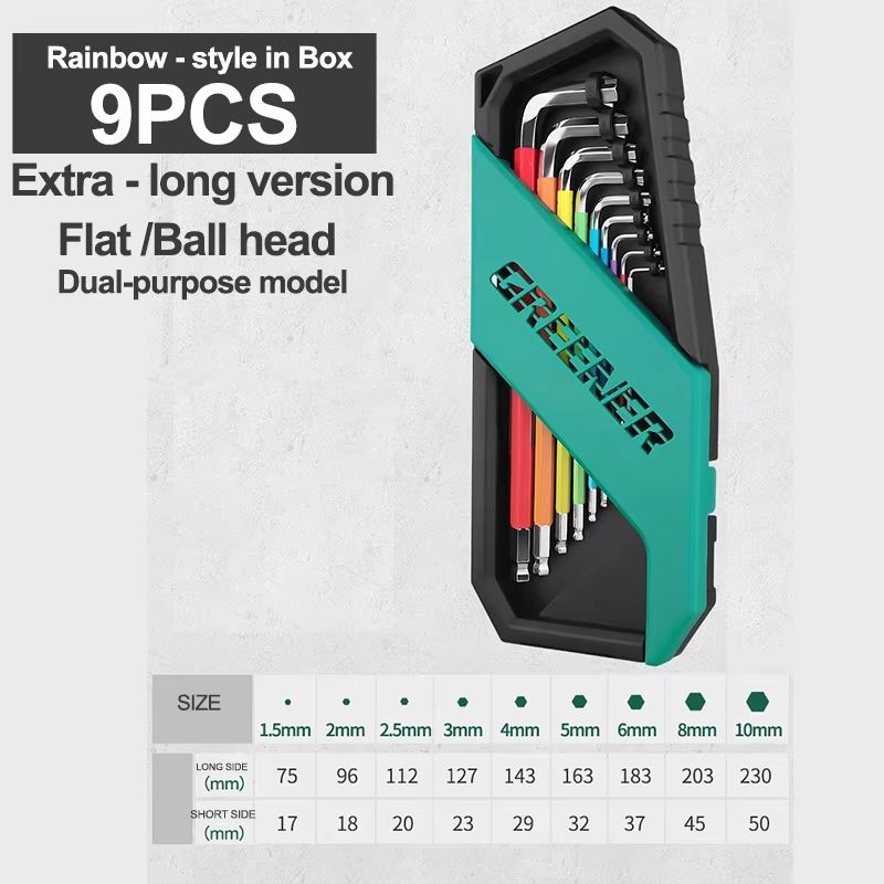 Universal Rainbow Hex Wrench Set ShortArm Multifunctional Allen Wrench Kit For Home Auto 10