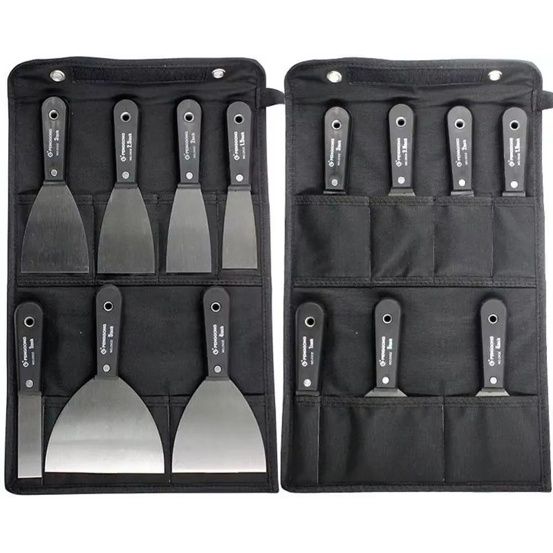 ProFlex 7Piece Carbon Steel Putty Knife  Scraper Set  SoftGrip Handle Kit With Storage Bag 0