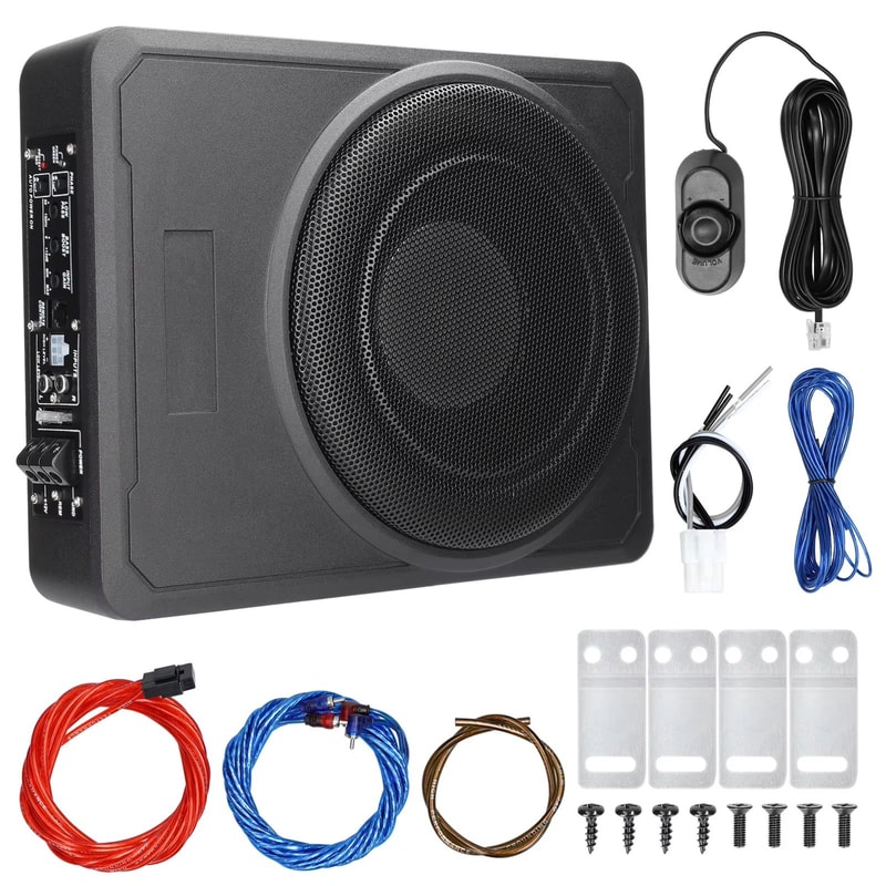 800W UnderSeat Active Subwoofer Bass Box Slim Amplifier Subwoofer For Car Truck Boat Audio 0