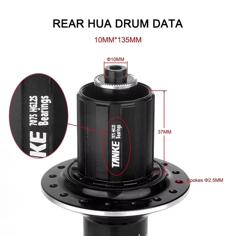 Universal TANKE 120 Click Hub FrontRear 3236Hole Disc Brake MTB Hub For 812 Speed 4