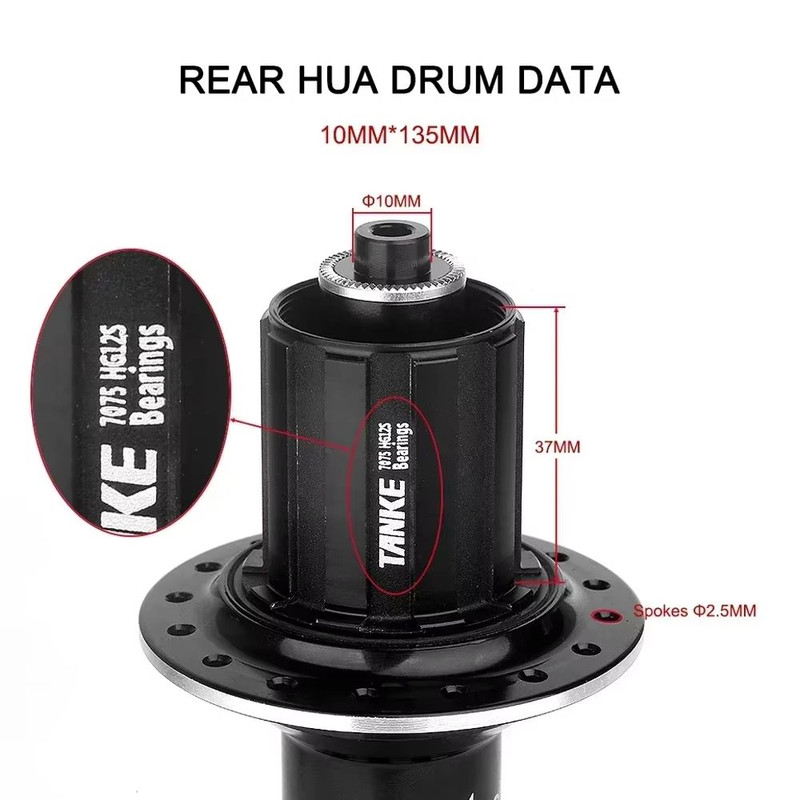 Universal TANKE 120 Click Hub FrontRear 3236Hole Disc Brake MTB Hub For 812 Speed 4