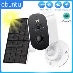 1080p solar wifi outdoor security camera with motion detection & two-way audio