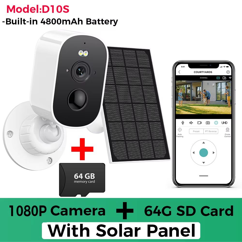 1080P Solar WiFi Outdoor Security Camera With Motion Detection  TwoWay Audio 8