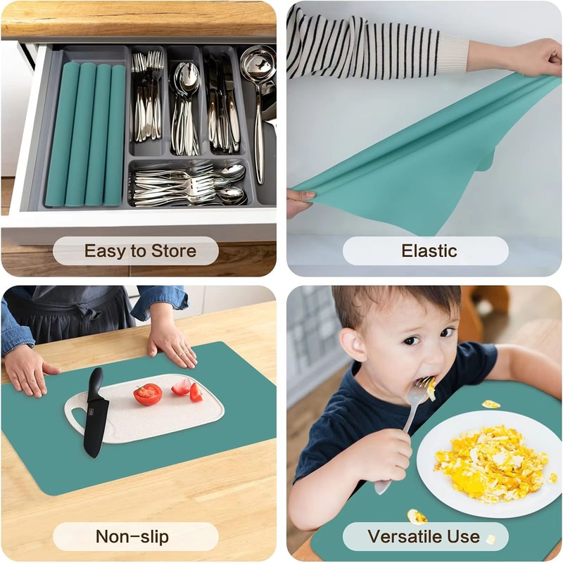 Oversized Food Grade Silicone Waterproof Placemat Heat Insulation AntiSkidding Table Mat For Kitc 4