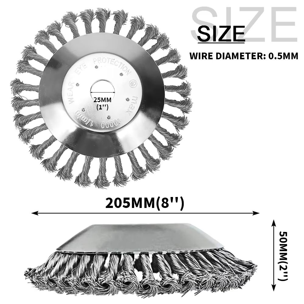 HeavyDuty Rotary Weed Brush 68 Inch Steel Wire Wheel For Landscaping Garden Maintenance 10