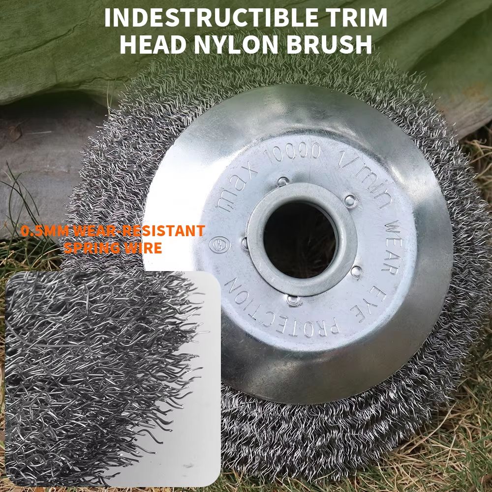 HeavyDuty Rotary Weed Brush 68 Inch Steel Wire Wheel For Landscaping Garden Maintenance 3