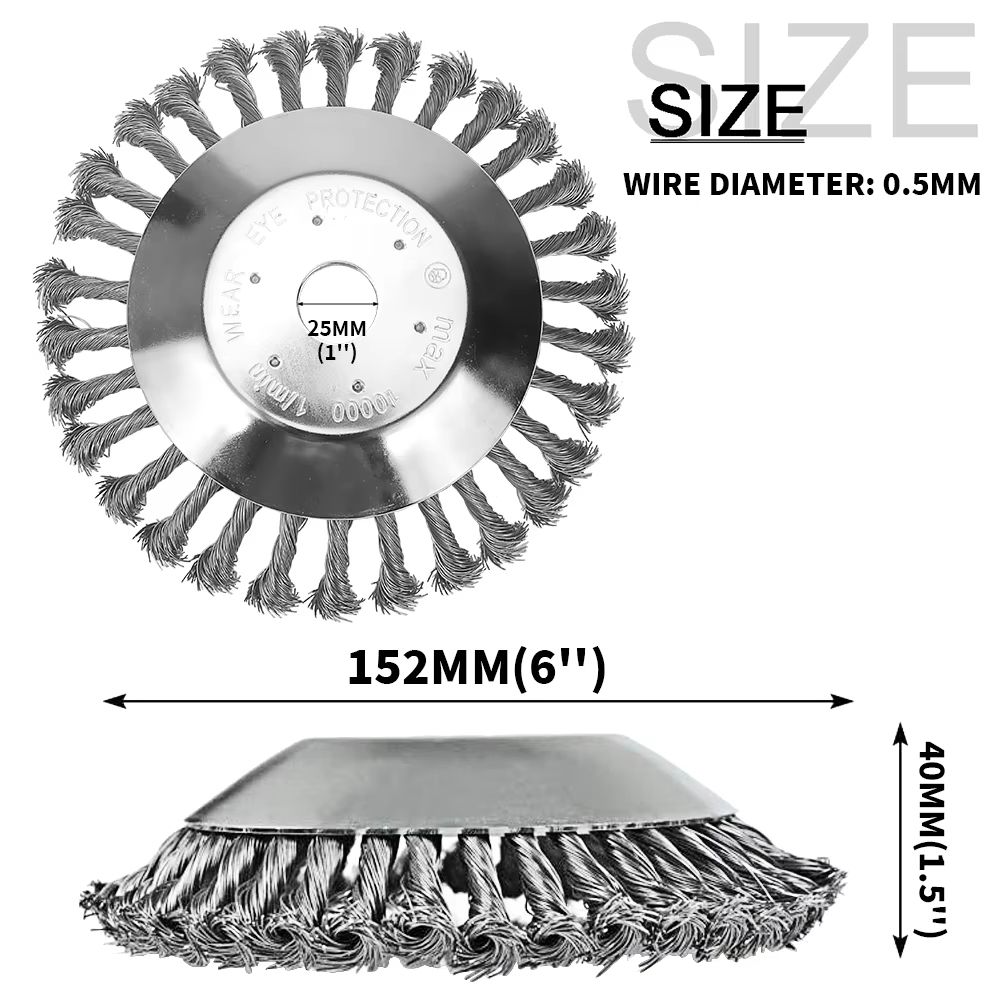 HeavyDuty Rotary Weed Brush 68 Inch Steel Wire Wheel For Landscaping Garden Maintenance 8