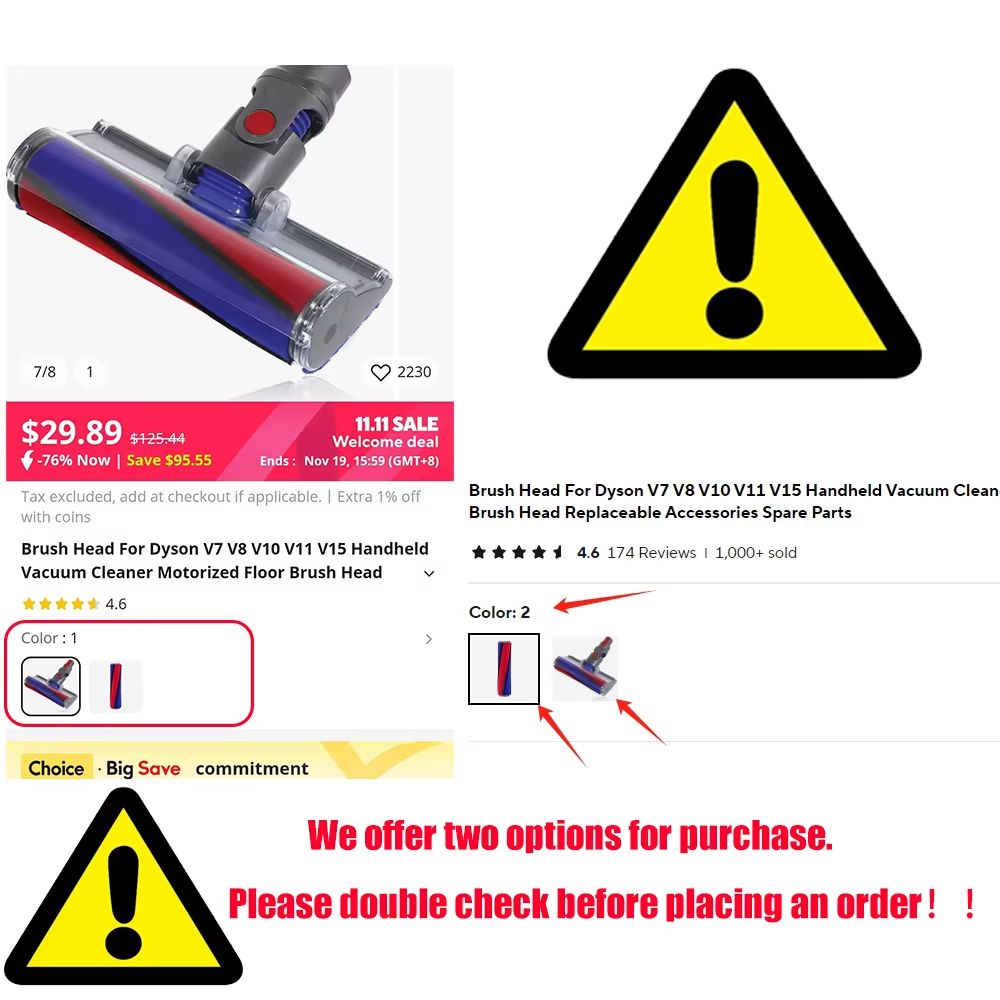 Replacement Brush Head For Dyson V7 V8 V10 V11 V15 Handheld Vacuum 2