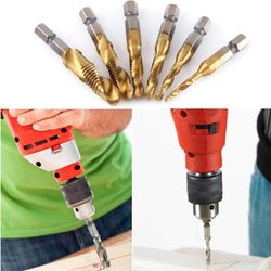 titanium plated hss hex shank screw tap drill bits – metric m3–m10