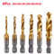 Titanium Plated HSS Hex Shank Screw Tap Drill Bits Metric M3M10 19