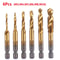Titanium Plated HSS Hex Shank Screw Tap Drill Bits Metric M3M10 20