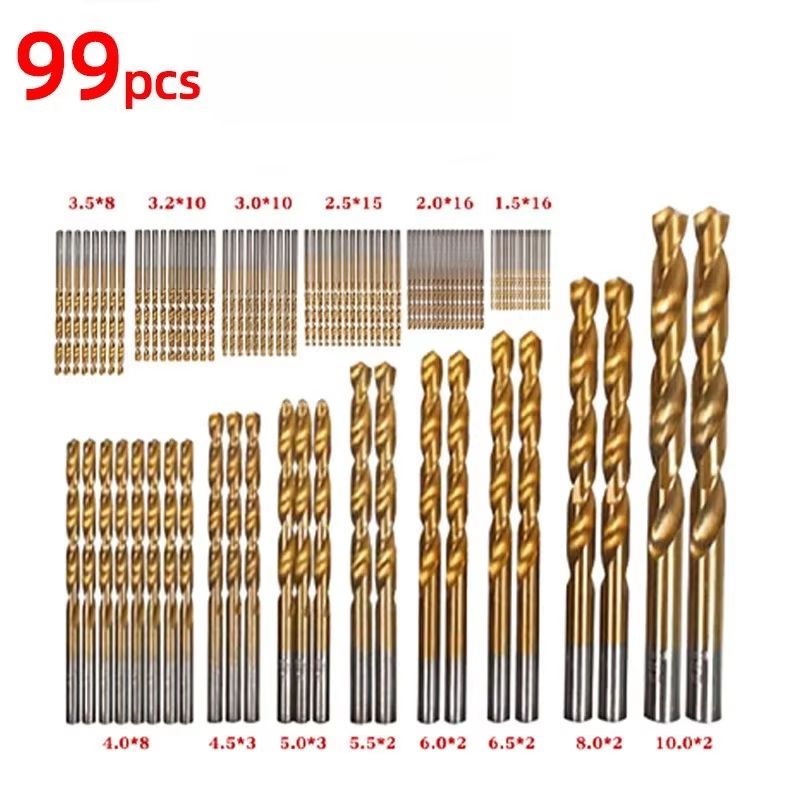 Titanium Plus HexShank HSS Drill Bit Kit 5099 Pc MetalWoodPlastic Drill Set 7