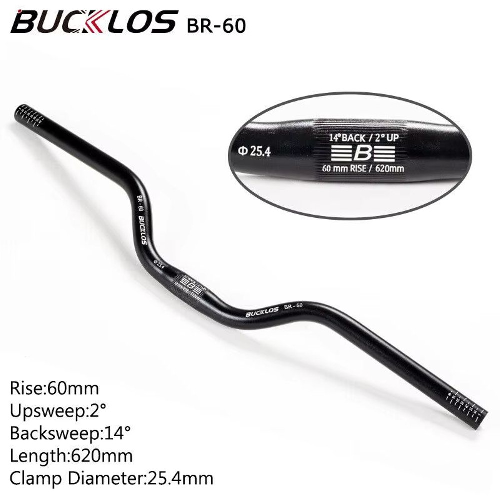 BUCKLOS ProFit Alloy MTB Handlebar Choose 318 Mm Or 254 Mm Clamp 620660720780 Mm Width 17