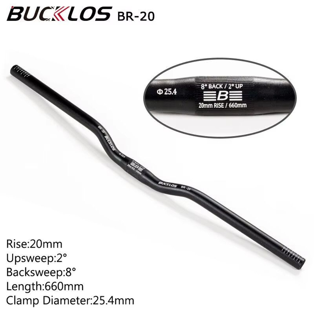 BUCKLOS ProFit Alloy MTB Handlebar Choose 318 Mm Or 254 Mm Clamp 620660720780 Mm Width 19