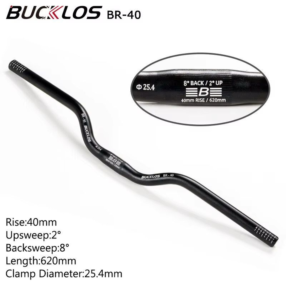 BUCKLOS ProFit Alloy MTB Handlebar Choose 318 Mm Or 254 Mm Clamp 620660720780 Mm Width 6
