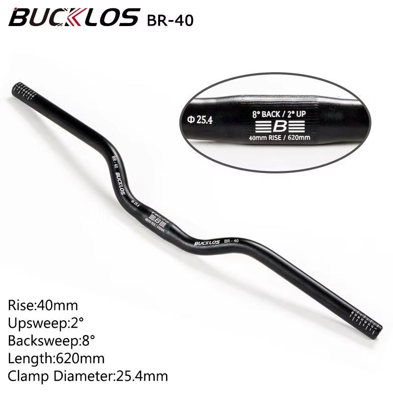 BUCKLOS ProFit Alloy MTB Handlebar Choose 318 Mm Or 254 Mm Clamp 620660720780 Mm Width 6
