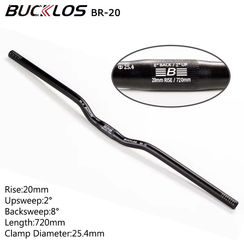 BUCKLOS ProFit Alloy MTB Handlebar Choose 318 Mm Or 254 Mm Clamp 620660720780 Mm Width 20
